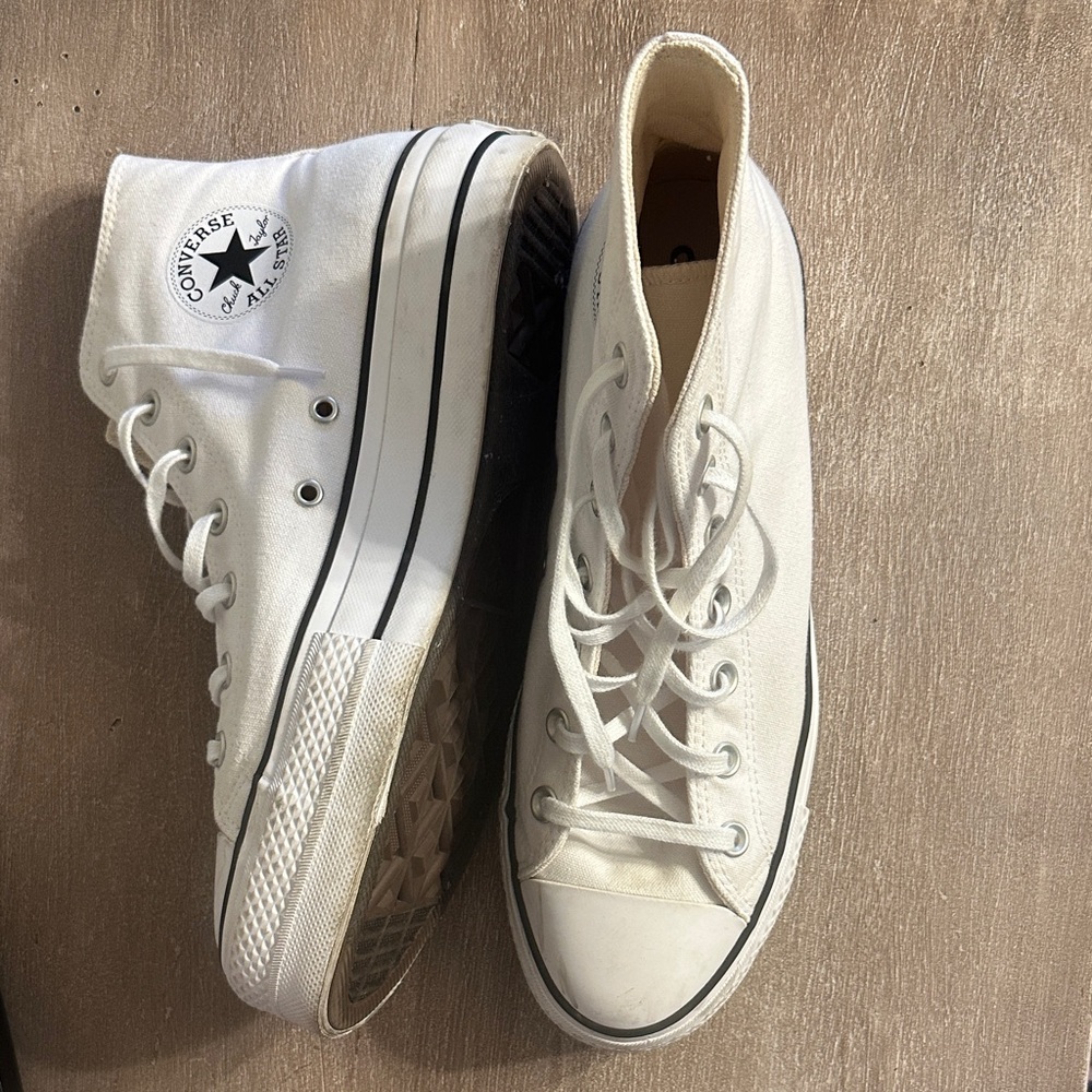 Converse White and Black High-Top Sneakers
